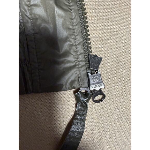 Mackage Jacket Womens Small Olive Hooded Full Zip Windbreaker Leather Trim - Picture 10 of 11